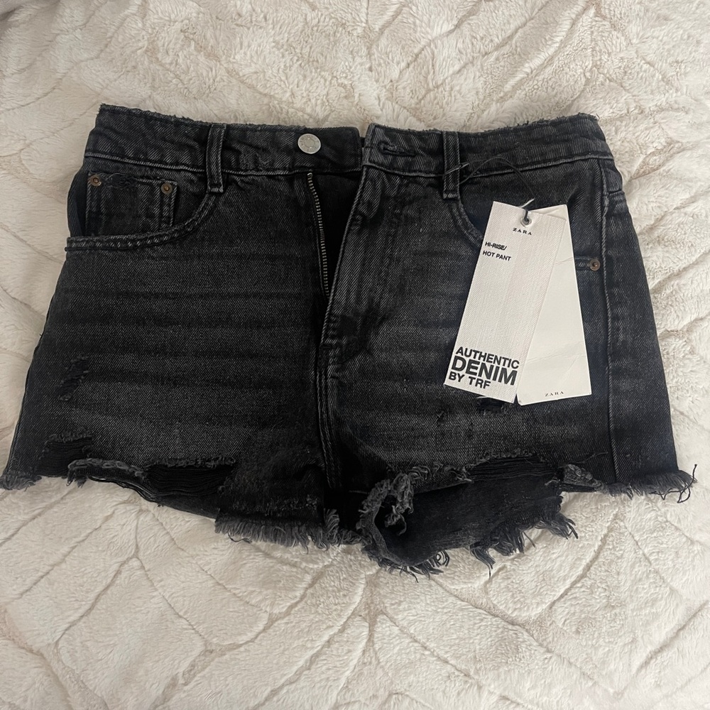 Dark Denim Shorts by Zara